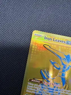 Pokemon TCG Iron Leaves EX Prismatic Evolutions Holo Card 176/131 Gold - Image 2