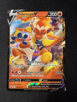 Pokemon TCG Infernape V Black Star Promo SWSH252 Ultra Holo Rare Card NM - Image 1