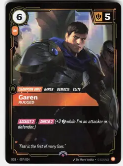Garen - Rugged Foil Promo Riftbound Organized Play Promotional Cards 007/024 NM - Image 1