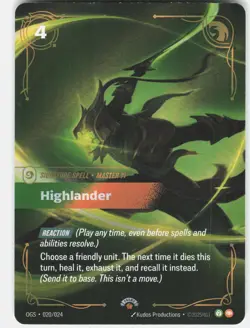 Highlander Foil Promo Riftbound Organized Play Promotional Cards 020/024 NM - Image 1