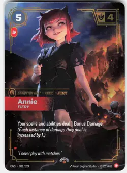 Annie - Fiery Foil Promo Riftbound Organized Play Promotional Cards 001/024 NM - Image 1