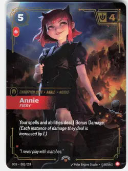 Annie - Fiery Foil Promo Riftbound Organized Play Promotional Cards 001/024 NM - Image 1