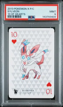 2013 Pokemon Poker Card X/Y Era Sylveon 10 of Hearts PSA 9 - Image 1