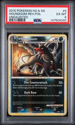Houndoom [Reverse Holo] - Pokemon Undaunted #5 PSA 6.0 - Image 1