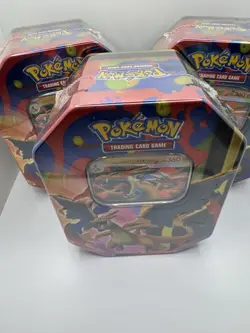 Pokemon TCG Mega Charizard Tin Box Set Charizard X & Y Booster Promo 3-Pack 2024 - Image 2