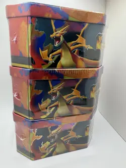 Pokemon TCG Mega Charizard Tin Box Set Charizard X & Y Booster Promo 3-Pack 2024 - Image 4