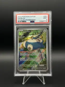 Pokemon TCG Snorlax Scarlet & Violet 151 ETB Promo Card #051 PSA 9 Mint - Image 1
