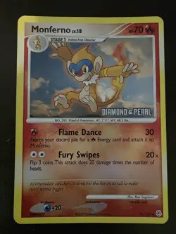 Monferno 56/130 DIAMOND & PEARL Reverse Holo Pokemon - Ready to Ship - Image 1