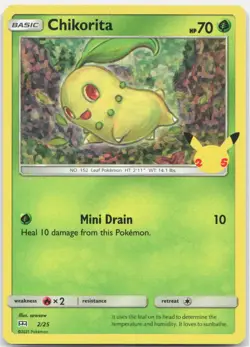 Chikorita 002/025 Promo McDonald's 25th Anniversary Promos Pokemon Holo NM - Image 1