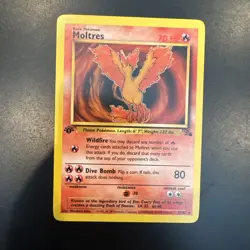 Pokemon TCG Moltres 1st Edition Fossil Rare 27/62 Regular NM - Image 1