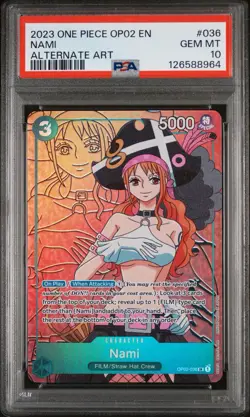 Psa 10 Nami OP02 036 SR Alt Art Paramount War English One Piece Card Game - Image 3