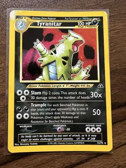 2001 Pokemon Neo Discovery Tyranitar #12 Holo - Vintage Rare - Image 1