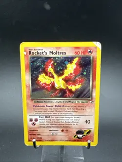 Rocket's Moltres - 12/132 Gym Heroes Unlimited Holo Rare Pokemon - SWIRL - Image 1