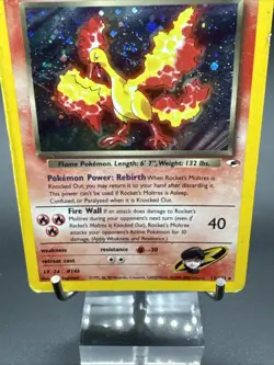 Rocket's Moltres - 12/132 Gym Heroes Unlimited Holo Rare Pokemon - SWIRL - Image 4