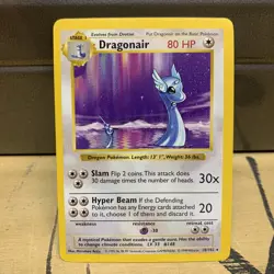 pokemon dragonair 18/102 Shadowless Rare Vintage Card Non Holo Ex Gx - Image 1