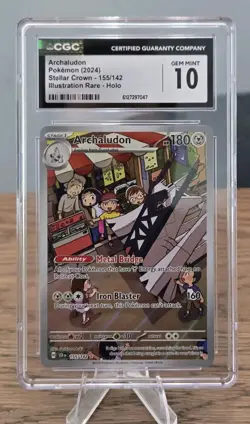 Pokemon CGC 10 Archaludon 155/142 SV07 Illustration Rare Holo EN - Image 1