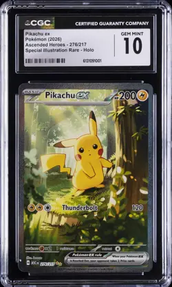2026 POKEMON ENGLISH ASCENDED HEROES #276/217 PIKACHU EX CGC 10 GEM MINT - Image 1