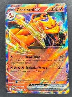 Pokemon Charizard ex Double Rare Holo SV: Scarlet & Violet 151 006/165 NM - Image 1