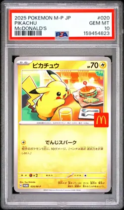 2025 POKEMON JAPANESE M-P PROMO MCDONALD'S #020 PIKACHU PSA 10 - Image 1