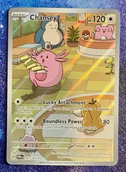 POKEMON TCG CHANSEY ILLUSTRATION RARE HOLO #187 TWILIGHT MASQUERADE NEAR MINT - Image 1