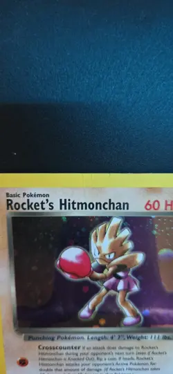 Pokemon Rocket's Hitmonchan 11/132 Gym Heroes HOLO SWIRL - Image 2