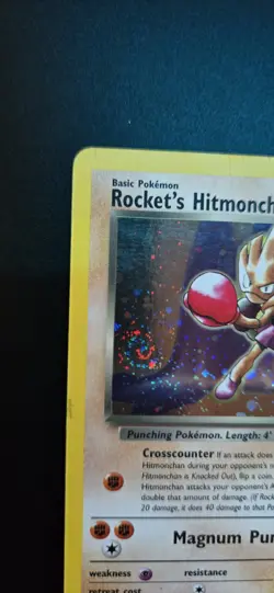 Pokemon Rocket's Hitmonchan 11/132 Gym Heroes HOLO SWIRL - Image 3