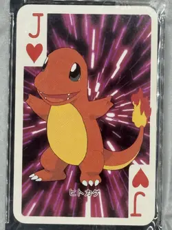 Pokemon Charmander Jack of Hearts Televi-kun Playing Card Poker 1998 PSA 9 - Image 3
