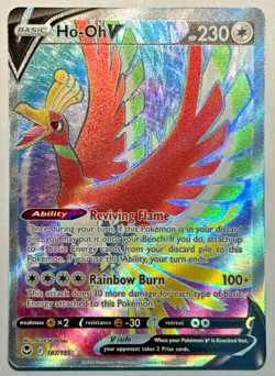 Ho-Oh V 187/195 Silver Tempest Full Art 2022 Pokemon Card TCG NM - Image 1