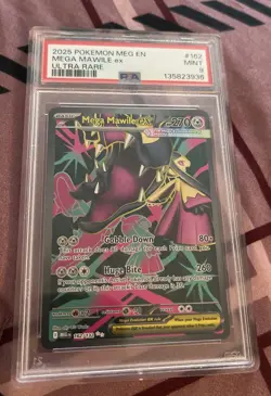 2025 POKEMON MEG EN-MEGA EVOLUTION ULTRA RARE #162 MEGA MAWILE EX PSA 9 MINT - Image 1