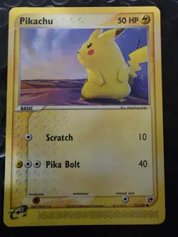 Pikemon TCG Pikachu 72/100 EX Sandstorm English Common 2003 ereader - Image 1