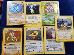 🌟 Vintage Pokemon Card 7-Card Holo Lot MP/HP Machamp Nidoking Ampharos Kabutops - Image 1
