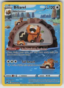 Bibarel GG25/GG70 Holo Crown Zenith Galarian Gallery Pokemon NM - Image 1