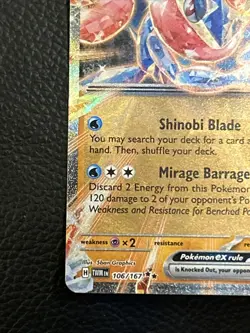Pokemon Greninja ex 310 HP Double Rare Sv06 106/167 Full Art Holo English - Image 4