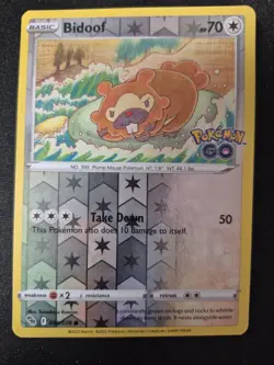Bidoof 059/078 Common Pokemon GO Pokemon Reverse Holo Near Mint - Image 1