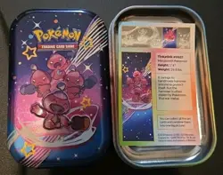 Tinkatink Empty Pokemon Mini Tin Paldean Fates Scarlet Violet No Packs Storage - Image 1