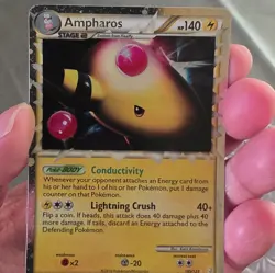 Pokemon TCG Ampharos Prime 105/123 HeartGold SoulSilver HGSS Holo Ultra Rare LP - Image 1