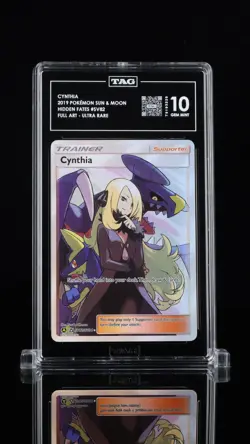 2019 POKEMON SUN & MOON HIDDEN FATES #SV82 FULL ART/CYNTHIA TAG 10 - Image 1