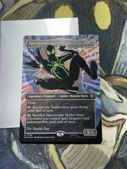 Spectacular Spider-Man (0238) Textured Foil Borderless MTG Stealth suit. - Image 4