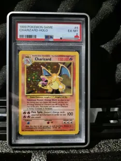 1999 POKEMON BASE SET UNLIMITED #4 CHARIZARD-HOLO PSA 6 - Image 1
