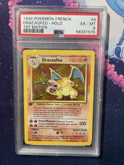 1999 Pokemon FRENCH 1st Edition Base Set Dracaufeu Charizard Holo 4/102 PSA 6 - Image 1