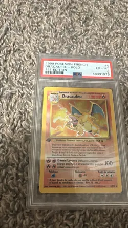1999 Pokemon FRENCH 1st Edition Base Set Dracaufeu Charizard Holo 4/102 PSA 6 - Image 2