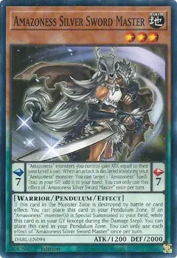 1x Amazoness Silver Sword Master - 1st Edition NM Eng YuGiOh - Darkwing Blast - Image 1