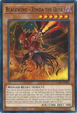 1x Blackwing - Zonda the Dusk - 1st Edition NM Eng YuGiOh - Darkwing Blast - Image 1