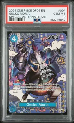 GECKO MORIA PSA 10 - 2024 ONE PIECE OP08-TWO LEGENDS SPECIAL ALTERNATE ART #004 - Image 1