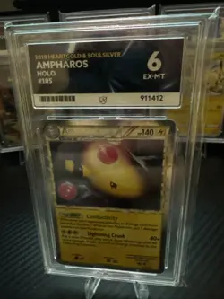 ACE 6 Ampharos Prime 105/123 - HeartGold SoulSilver - Rare Holo Pokemon Card - Image 1