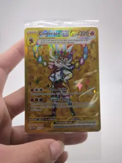 Cinderace EX 163 "Gold Full Art" - Terapagos UPC Promo Card Exclusive "Sealed" - Image 1