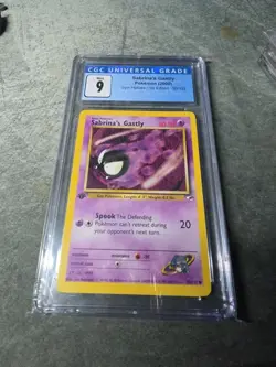 CGC 9 1999 Gastly Base Set Pokemon Card - Image 1
