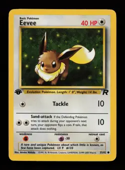 Eevee 55/82 1st Edition Common Team Rocket Pokemon Cards - Image 1