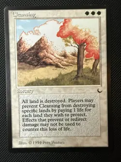 MTG Cleansing The Dark 1994 Vintage Magic Card Rare Old Border LP - Image 2