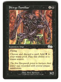 Skirge Familiar 157 Uncommon Urza's Saga Magic: The Gathering Moderately Played - Image 1